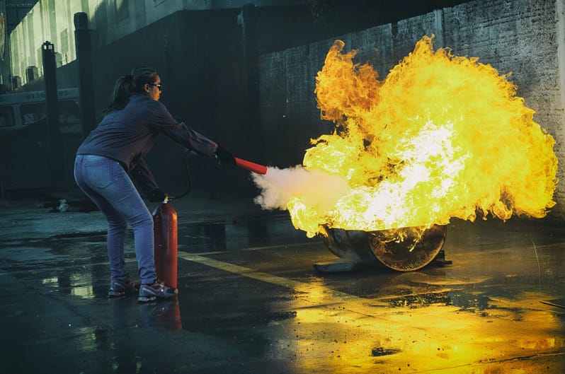 use a fire extinguisher